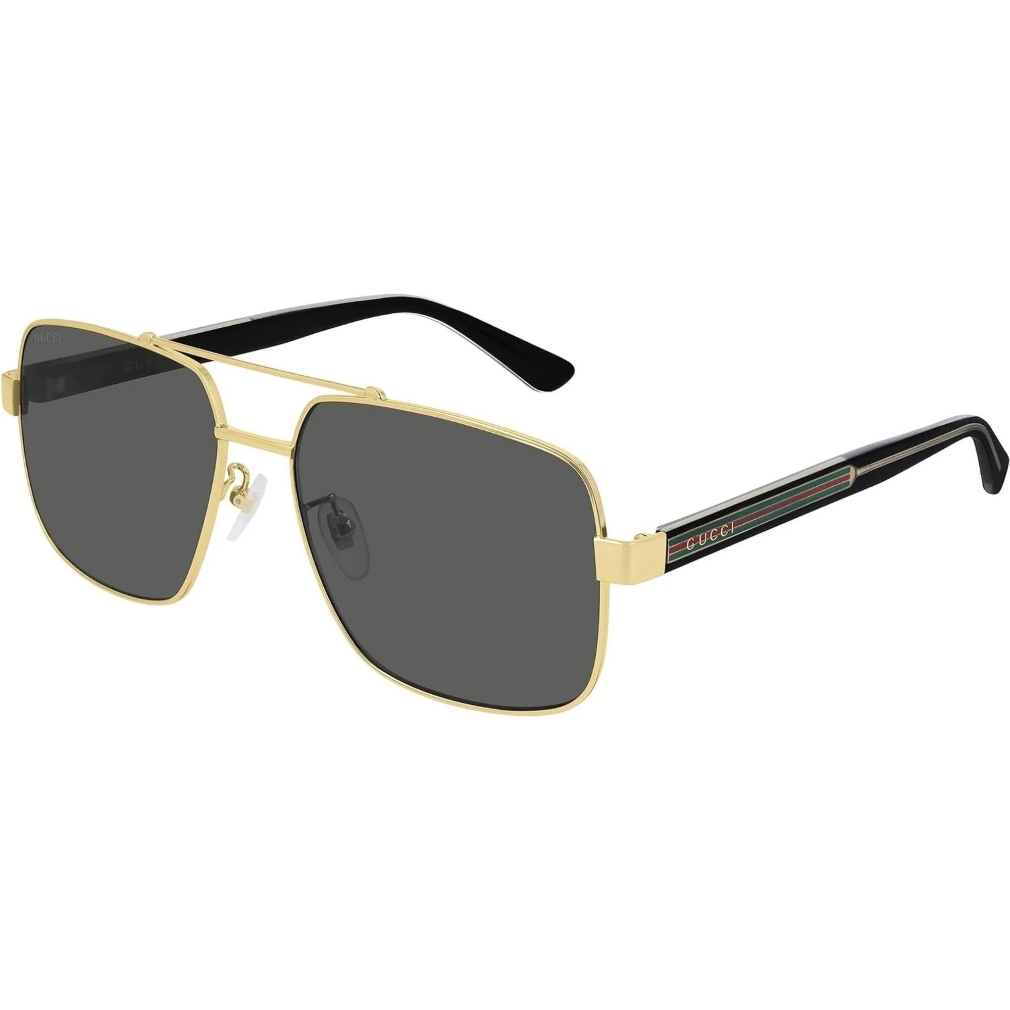 Gucci Men's Sunglasses - Gold Metal Aviator Full Rim Frame Grey Lens | GG0529S 001