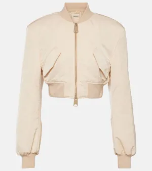 Khaite Reggie cropped satin bomber jacket