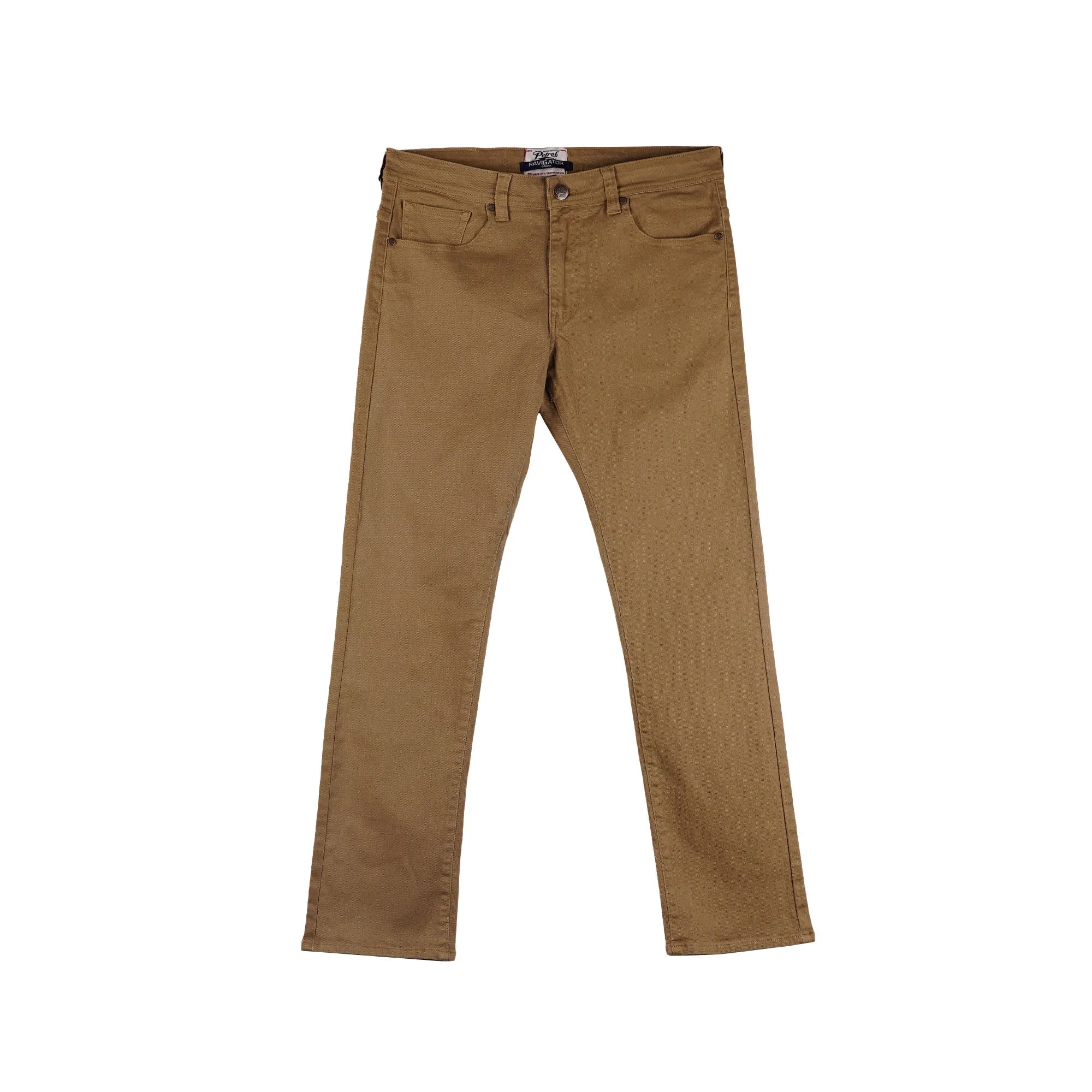 Petrol Men's Basic Denim Pants Mid-Rise Skinny Fitting Rinse Wash Fabric 163578 (Brown)