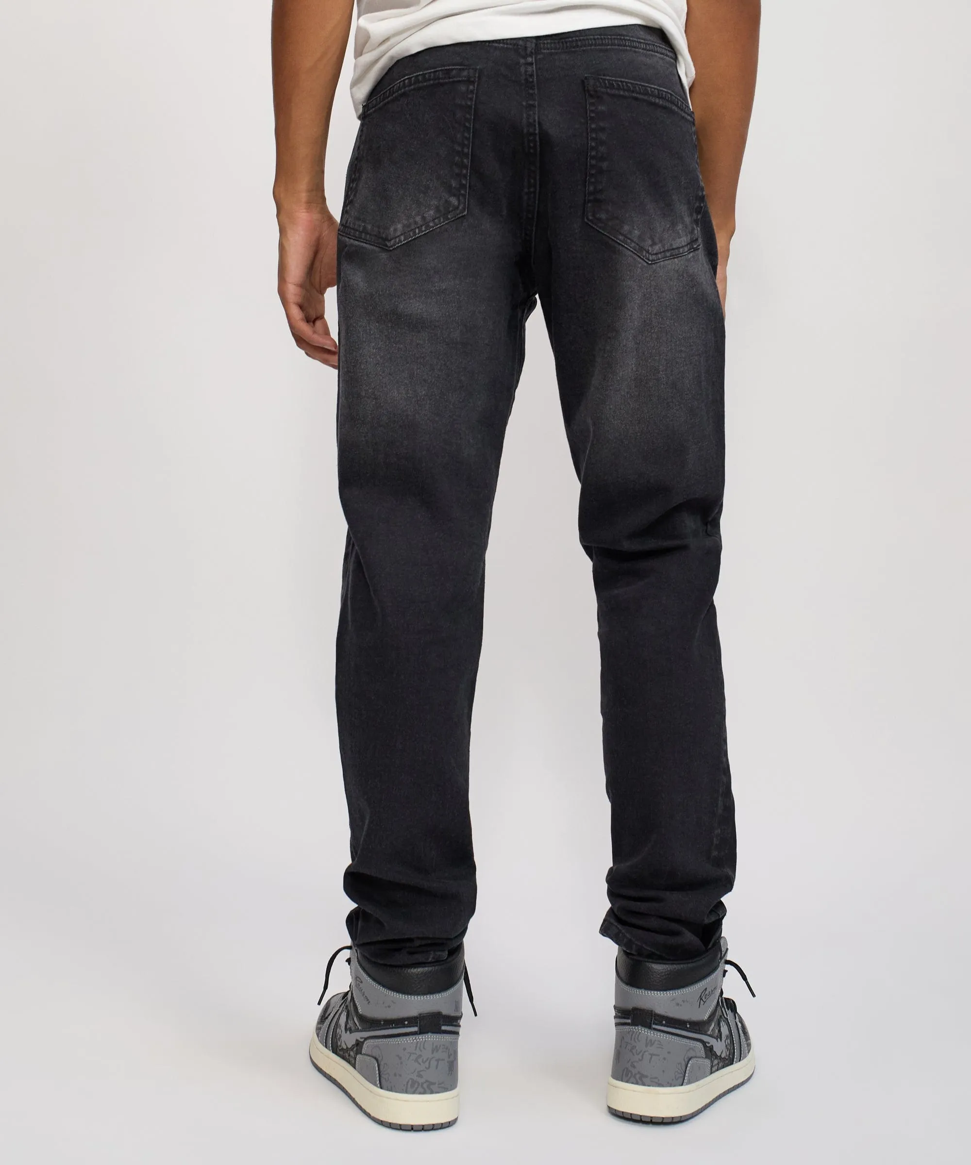 Vice Washed Black Ripped Detail Denim Jeans