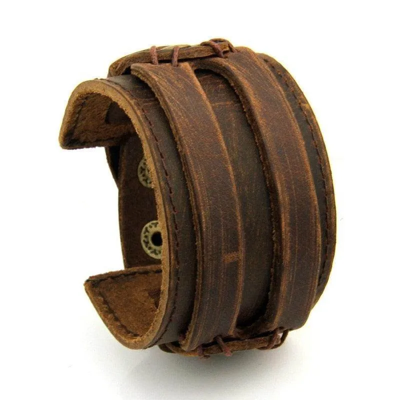 Vintage Punk Retro Multilayer Wristband Bracelets For Men