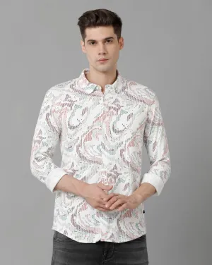 Voi Jeans Men's White Slim Fit  Shirt
